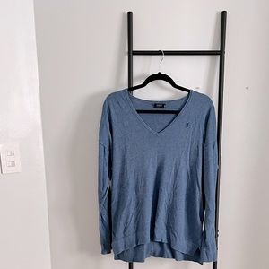 Polo Ralph Lauren Blue V-neck long sleeve sweater soft light blue casual work